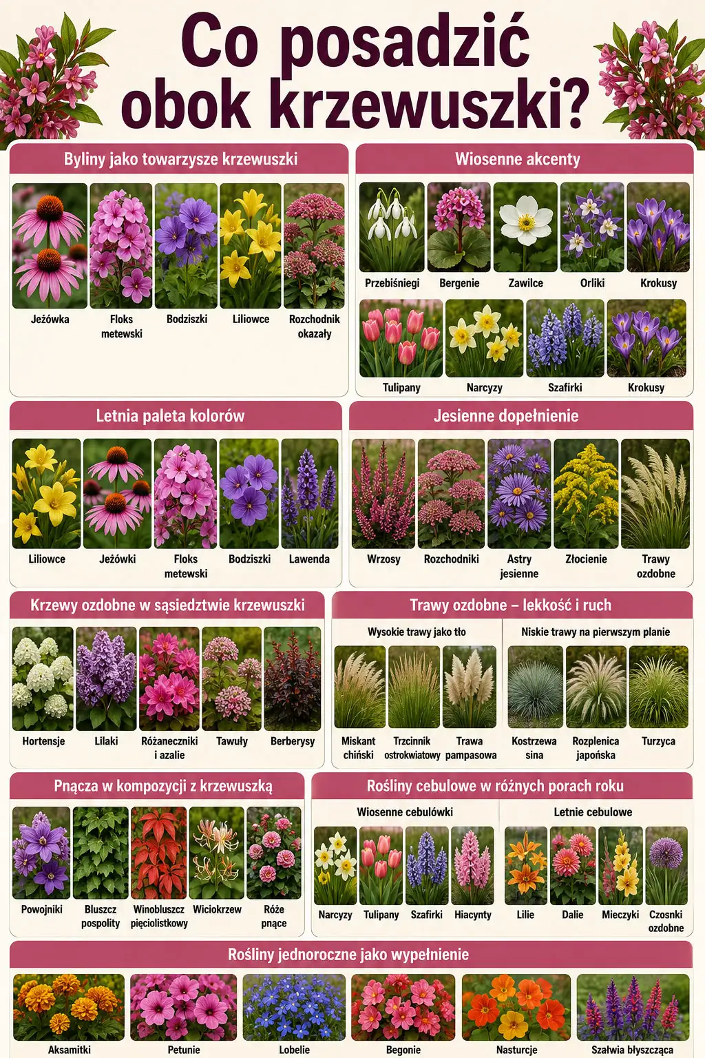 co posadzić obok krzewuszki infografika