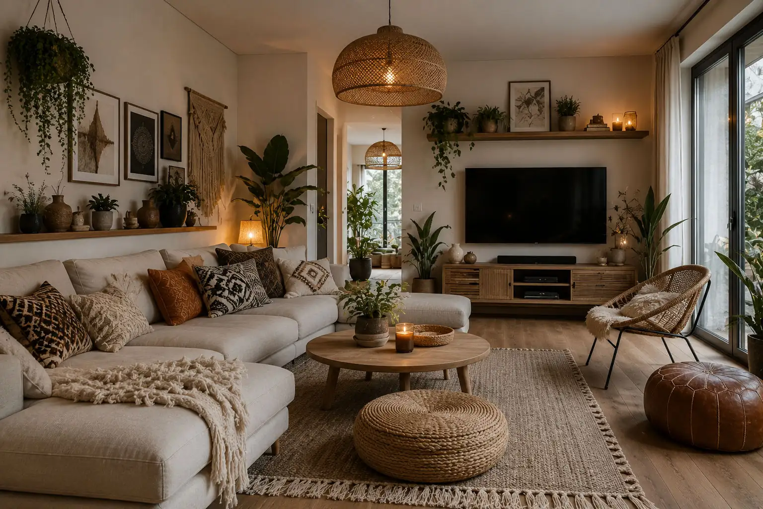 salon w stylu boho