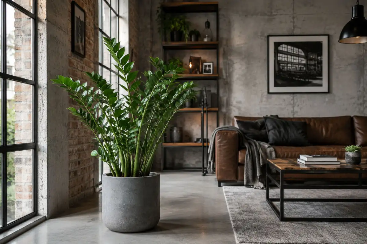 Salon w stylu industrialnym